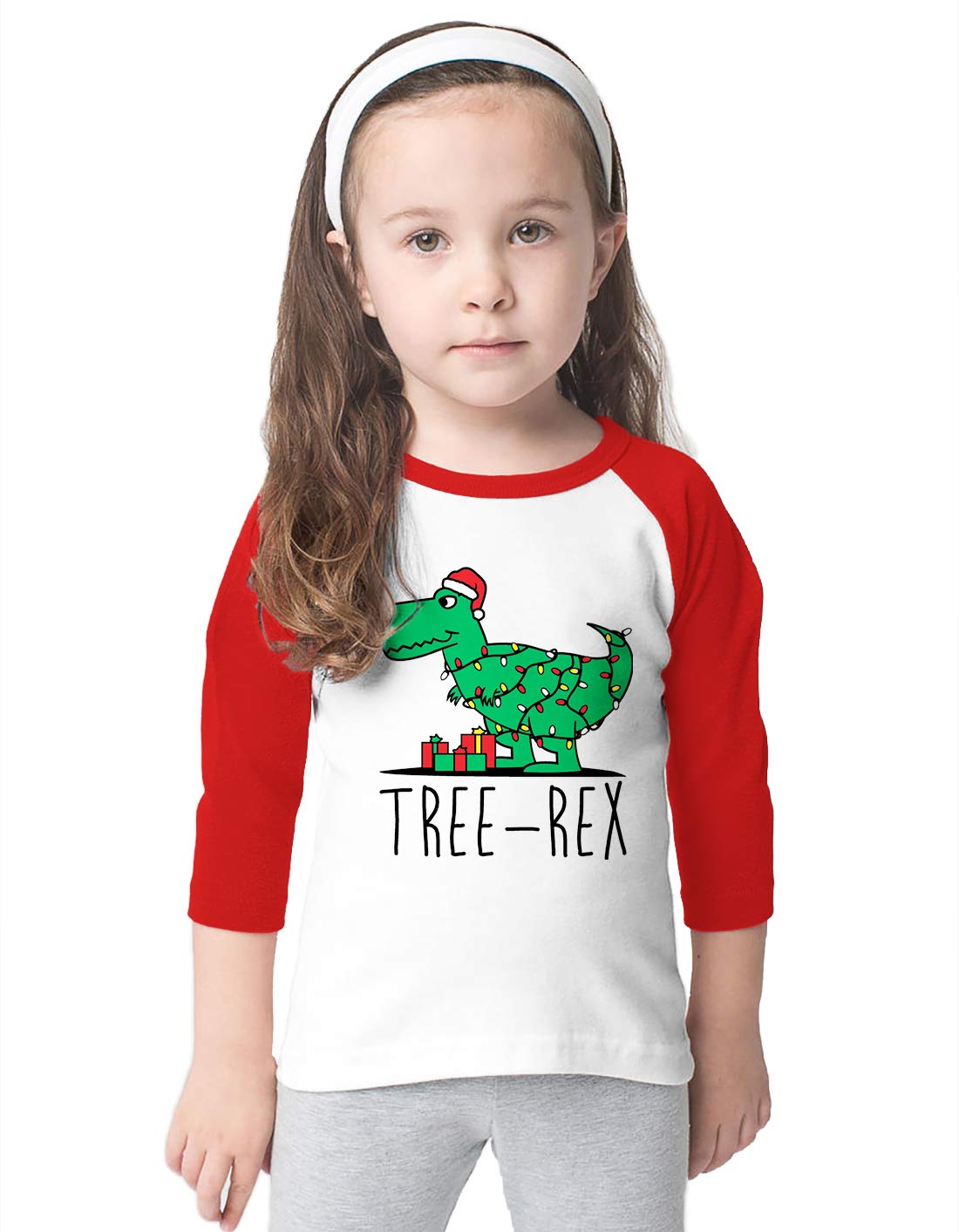 SpiritForged Apparel Tree Rex Toddler 3/4 Raglan Shirt - Image 3