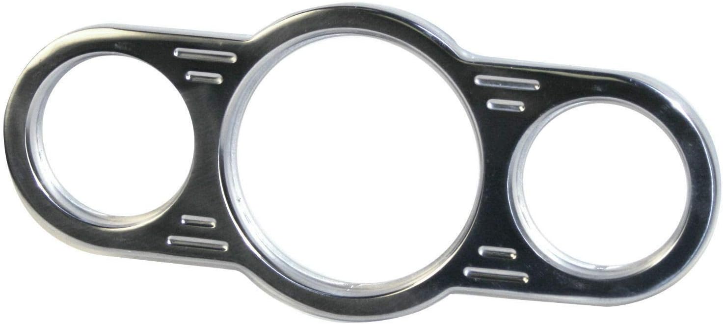 Billet Aluminum Chrome 3 Gauge Street Rod Hot Rod Universal Gauge Panel 16-9819