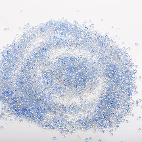 ZUINIUBI 500g Transparent And Blue Color Pebble Turtle Fish Tank Sand Glass Beads Sand Rocks Aquarium Decoration Ornament Stone Landscape 1-3mm