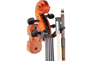 KINGPOINT Wall Mount Violin Hanger Hook, Mahogany Wood Violin Holder Stand for Home Studio Violin String Instrument Accessories