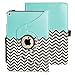 iPad Air 2 Case - E LV iPad Air 2 Case Cover SHOCK ABSORPTION (ROTATING STAND) PU LEATHER Case Cover for iPad Air 2 - [ZIGZAG]
