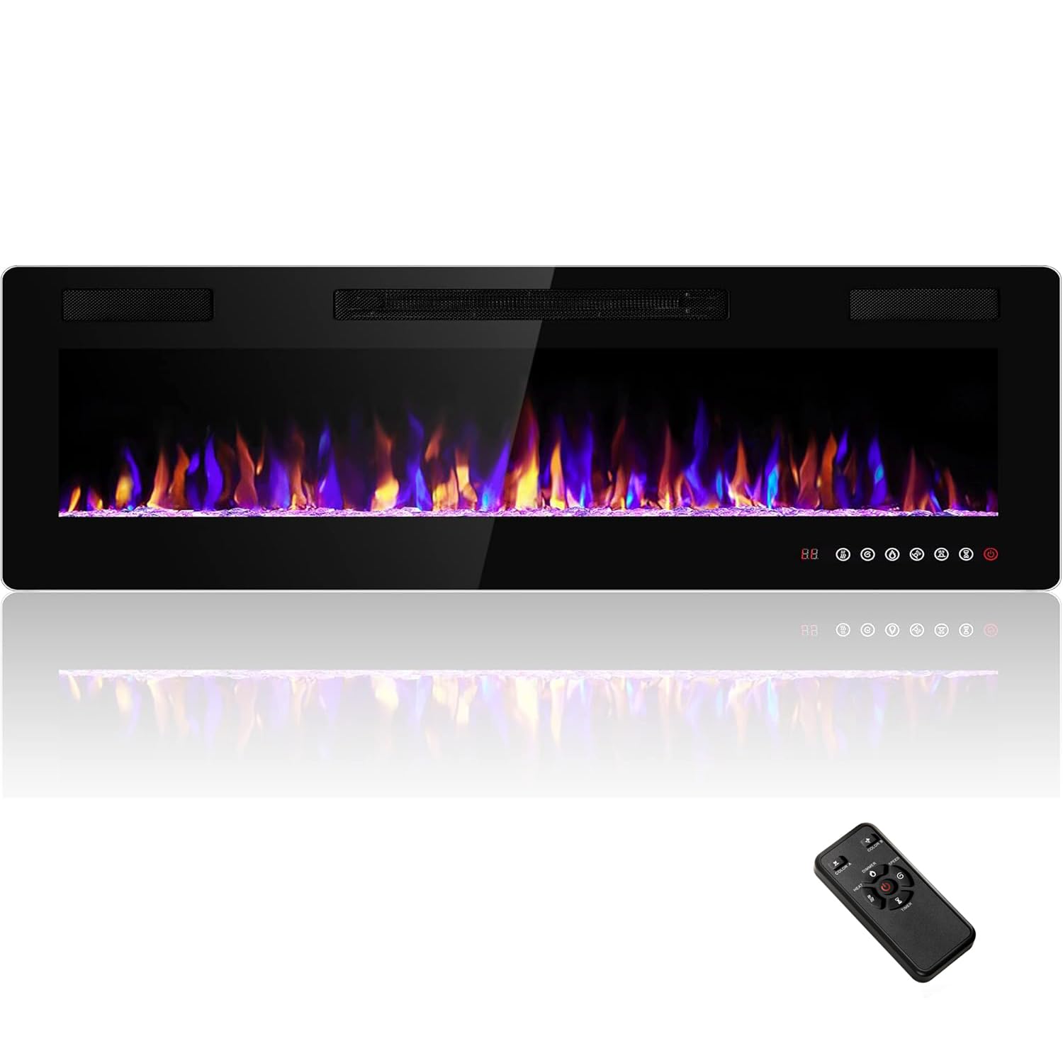 Photo 1 of ***PARTIAL SET - PRICE ADJUSTED***
***DOES NOT FUNCTION***
Havato 60" Electric Fireplace Recessed and Wall Mounted, 750/1500W Ultra-Thin Electric Fireplace Heater with Remote & Touch Control, Linear Fireplace with Adjustable Flame Color and Brightness