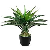 Keeplush Artificial Agave Plant 2ft - 24" Large Fake Aloe Vera Plants Indoor with Fake Grass - Fake Floor Plant for Front Porch Patio Home Office Door Step Hotel Desert Style Decor 1PCS