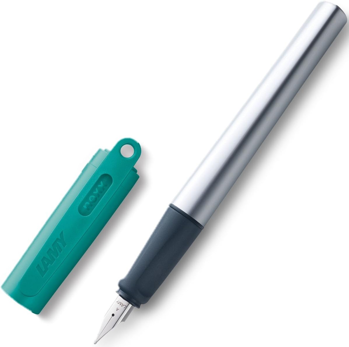 LAMY nexx smaragd, Fountain Pen with slip-proof grip & polished steel nib in size M, triangular aluminum body - Image 3