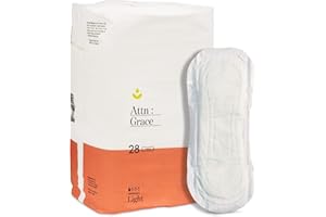 ATTN : GRACE Attn: Grace Light Incontinence Pads for Women (28-Pack) - High Absorbency Sensitive Skin Protection for Bladder Leaks or Postpartum / Discreet, Breathable, & Plant-Based