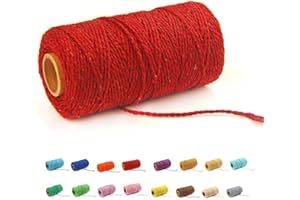 FLIPPED (109 Yards/1.5mm/35 Colors Optional) Macrame Cord Craft Macramé Cotton Baker Twine Craft Making Knitting Cord Rope DIY Wedding Decor Supply Christmas Wrapping String Rope (Red&1.5mm)