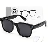 AI Smart Glasses with Camera, 8MP HD Bluetooth Camera Glasses for Women Men | 1080P Video Recording Sunglasses, Real Time Translation, Voice Assistant, Open Earbuds, Travel, Work, Vlog