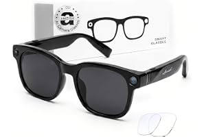 AI Smart Glasses with Camera, 8MP HD Bluetooth Camera Glasses for Women Men | 1080P Video Recording Sunglasses, Real Time Translation, Voice Assistant, Open Earbuds, Travel, Work, Vlog4.1 out of 5 stars 65$99.99