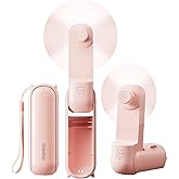 Gaiatop Portable Handheld Fan, 3 in 1 Mini Fan Handheld [17h Max Cooling], Foldable Personal Fans Pocket Design, USB Travel Fans Portable, Lash Trip Summer Essential Cute Gifts for Women Girl, Pink