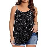 RITERA Women's Plus Size Tank Tops Flowy Tops Adjustable Strappy Loose Shirts XL-5XL