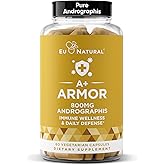 A+ Armor Andrographis Pure 800 Mg – Healthy Immune System Function, Physical Wellness, Potent Strength for Seasonal Protection – Full-Spectrum & Standardized – 60 Vegan Soft Capsules