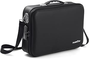 PAWBOSE Fireproof Document Box with Combination Lock, Fireproof Water-Resistant Hard Case Safe for Important Documents, Certi