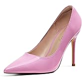 Elisabet Tang Women's High Heels Pumps Closed Pointed Toe Stiletto 4inch Heels Classic Office Special Dressy Wedding Pump Shoes