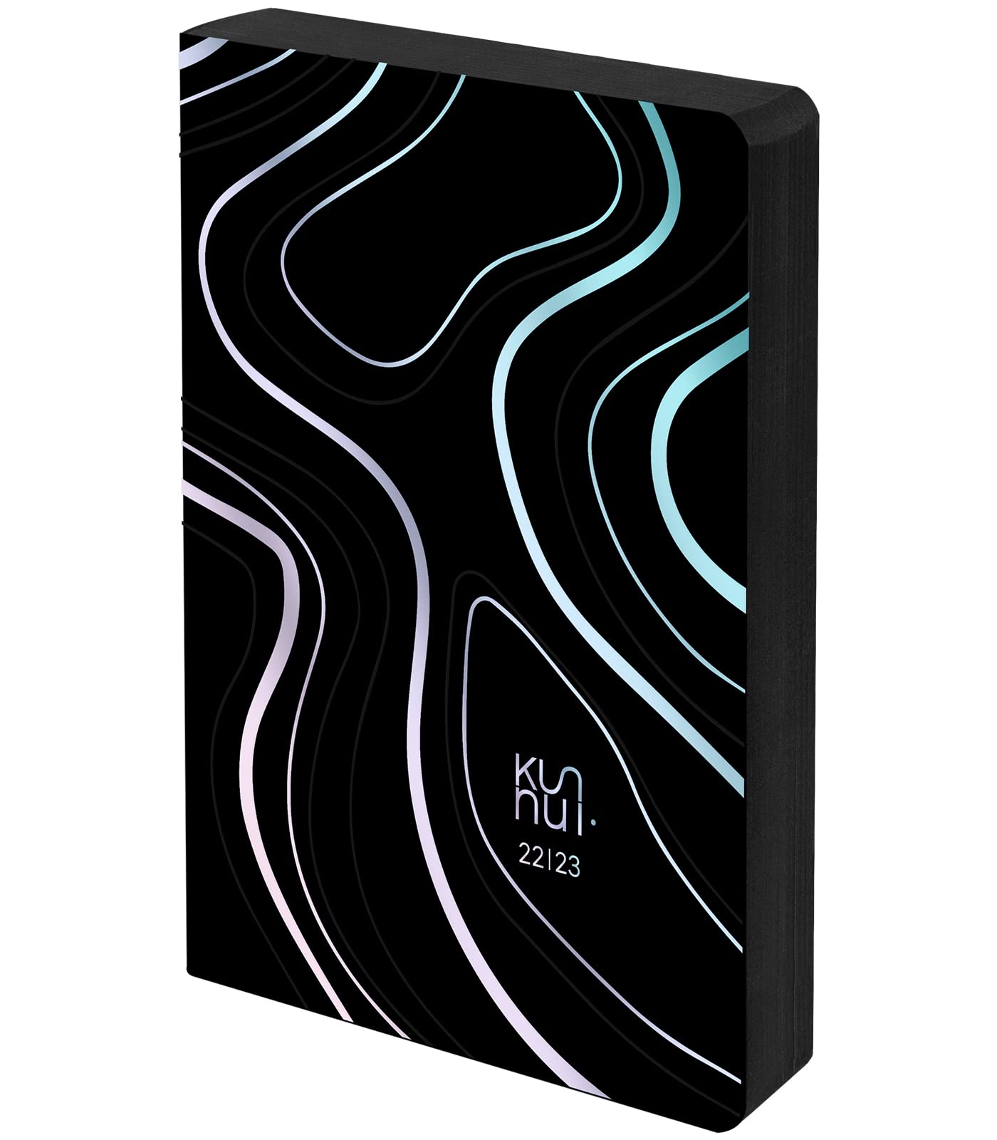Diary 2022 2023 – Leather Reganerated – Dark Mountain – Day Page – Size A5 – 15 x 21 cm – Language: Spanish – English – 2 Record Tapes and Stickers – Kunnui