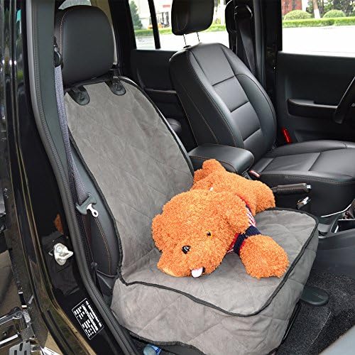 Mydays Dog Bucket Seat Cover , Comfortable Suede Car Front Seat Cover for All Cars, Trucks & SUVs (Grey)