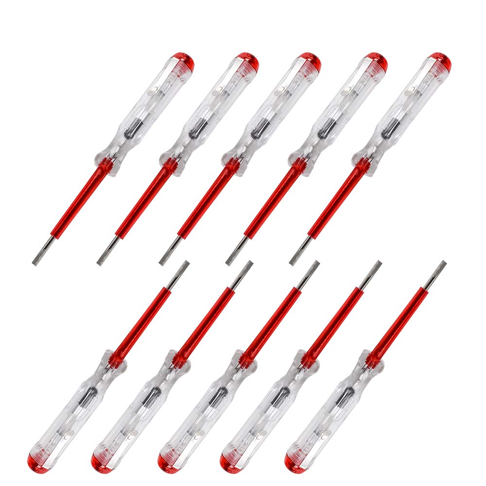 BE-TOOL 10x Mains Circuit Tester, Electric Tester Pen Screwdriver Voltage Circuit Test Pen Voltage Pen AC For Electrical Test