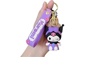 RAWAN FRESH Kuromi Keychains & Pendants - Cute Kawaii Key Rings for Girls & Boys, Car & Backpack Accessories