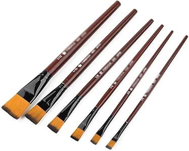 NOBRAND Conjunto de Pinceles para Artista 6pcs Pelo de Nylon Mango de