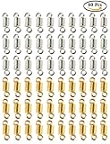 Fani Gold and Silver Spring Jewelry Ring Hair Coil Metal Hair Cuffs Dreadlocks Braiding Beads Twisted Braid Hair Accessories (60 Pieces in a Bottle )