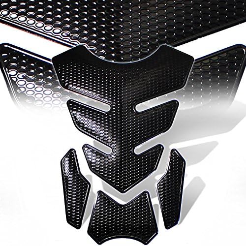 3D 4Piece Customize Fuel Tank Pad Decal / Sticker Perforated Black w