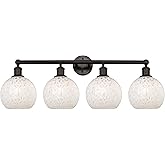 Innovations Lighting White Mouchette - 4 Light Bath Vanity in Modern Style-12.25 Inches Tall and 35 Inches Wide-Oil Rubbed Br