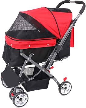 Wooce Pet Vierradrigen Trolley Hunde Katzen Wagen Stossfest Robust