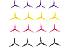 ZHUOYUEFSC 4 Sets RC Drone Props Propeller Hurricane 51477 5.1inch 3-Paddle Propeller with 5mm Mounting Hole for 2206-2407 Motor for FPV Racing Drone(2 Pairs of Purple, Yellow, Pink, and Black)