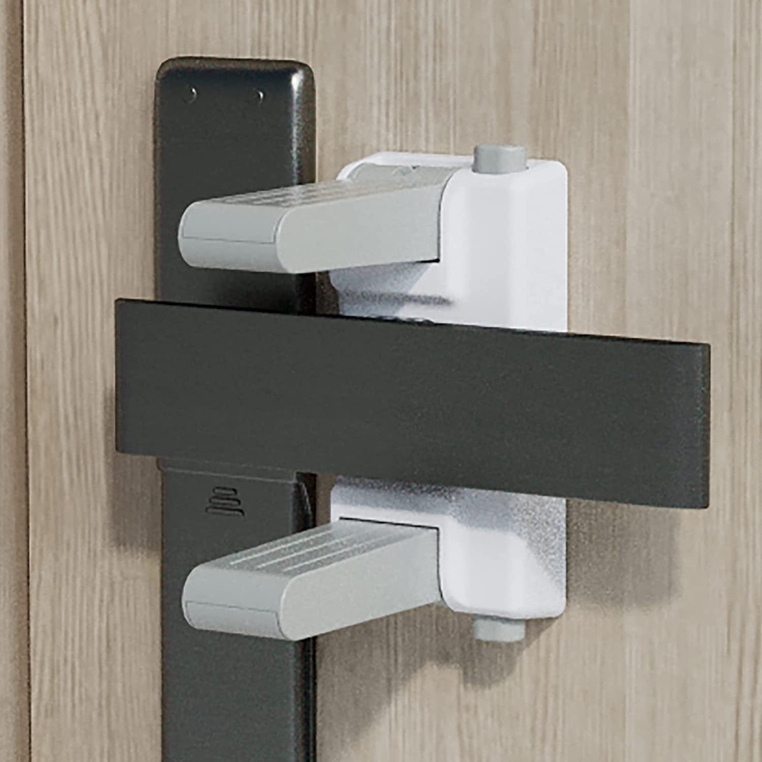 [Upgrade 2.0] BECOMTO Childproof Door Lever Lock(2 Pack+ 2 Door Bumper Pads) - Baby Proofing Door Lock for Kids and Pet Safety.Door Handle Lock for Door Prevent Toddlers from Opening Door,No Drill