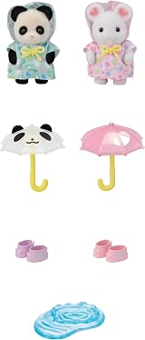 Sylvanian Families 5748 Nursery Friends Rainy Day Duo Dollhouse Playset view 5