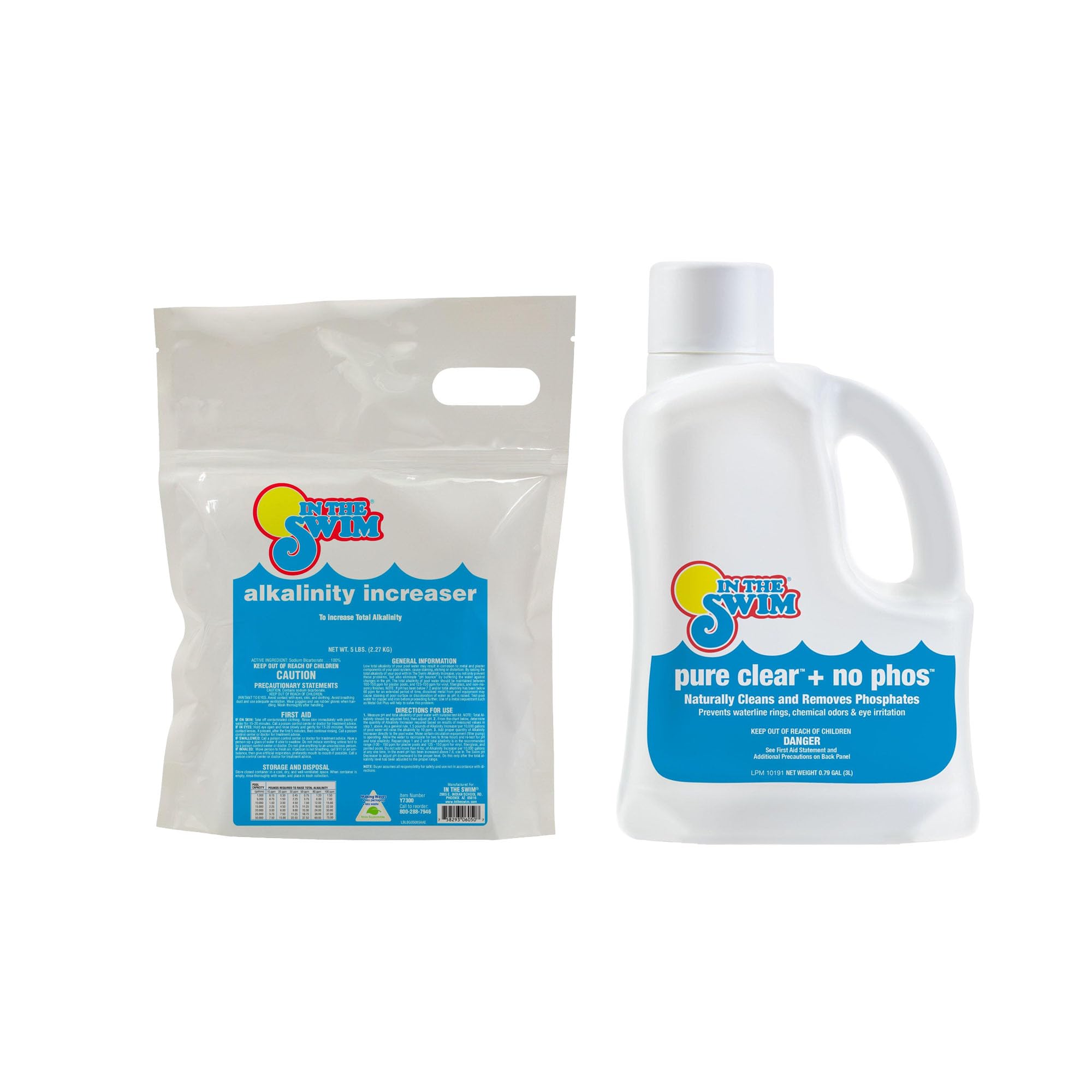 In The Swim Water Balance & Clarity Bundle - 5Lb Alkalinity Increaser + Pure Clear No Phos 3L Image