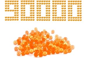 QOGELY Gel Balls Blaster Ammo Splat Orby Gun Refill(7-8 mm, 9 Packs, 90,000), 7.5 mm Gel Splatter Blaster Bullets, Compatible with All Gel Gun, for Ages 14+, Orange