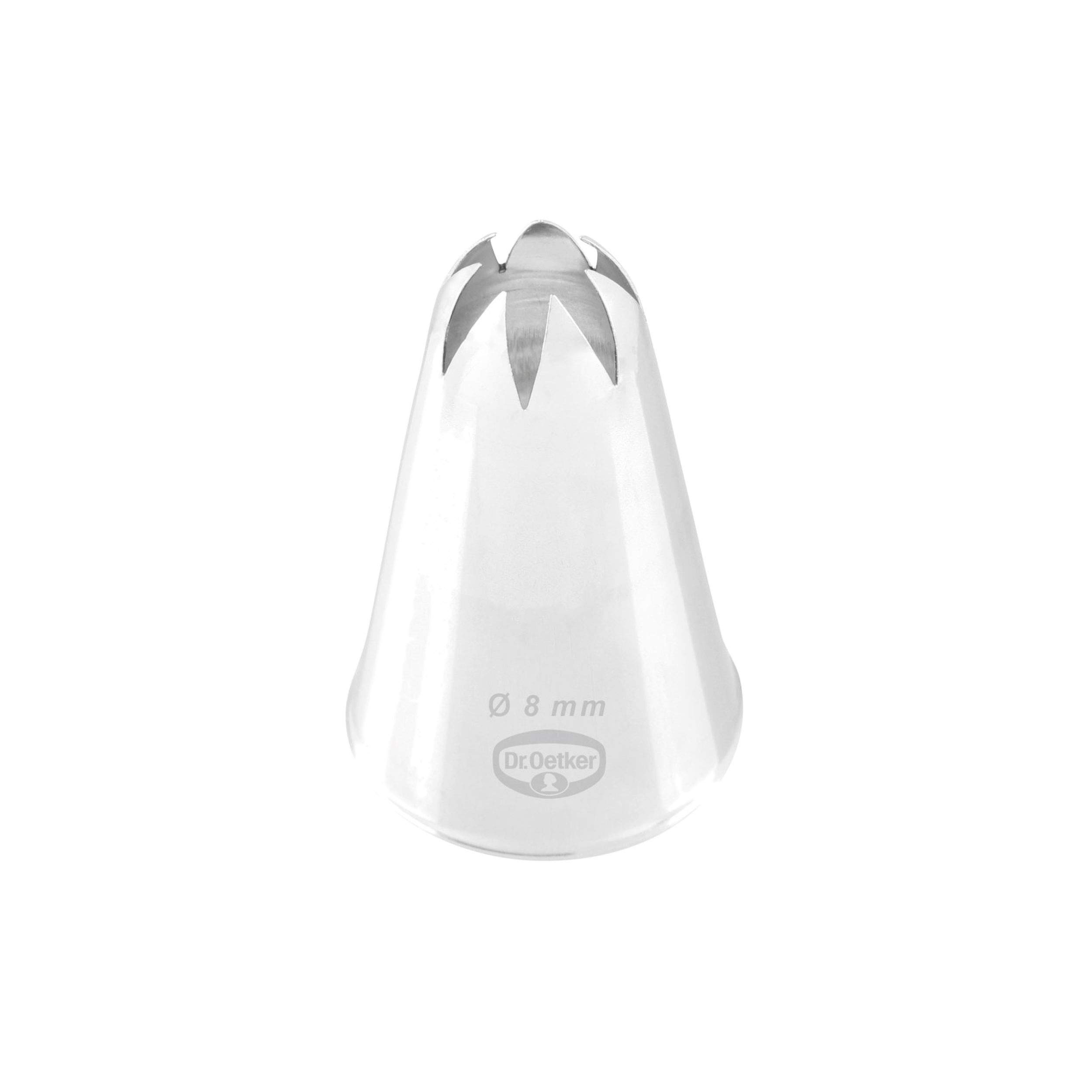 Dr. Oetker Star Nozzle Closed 8 mm Stainless Steel, Silver, 5 x 3 x 3 cm