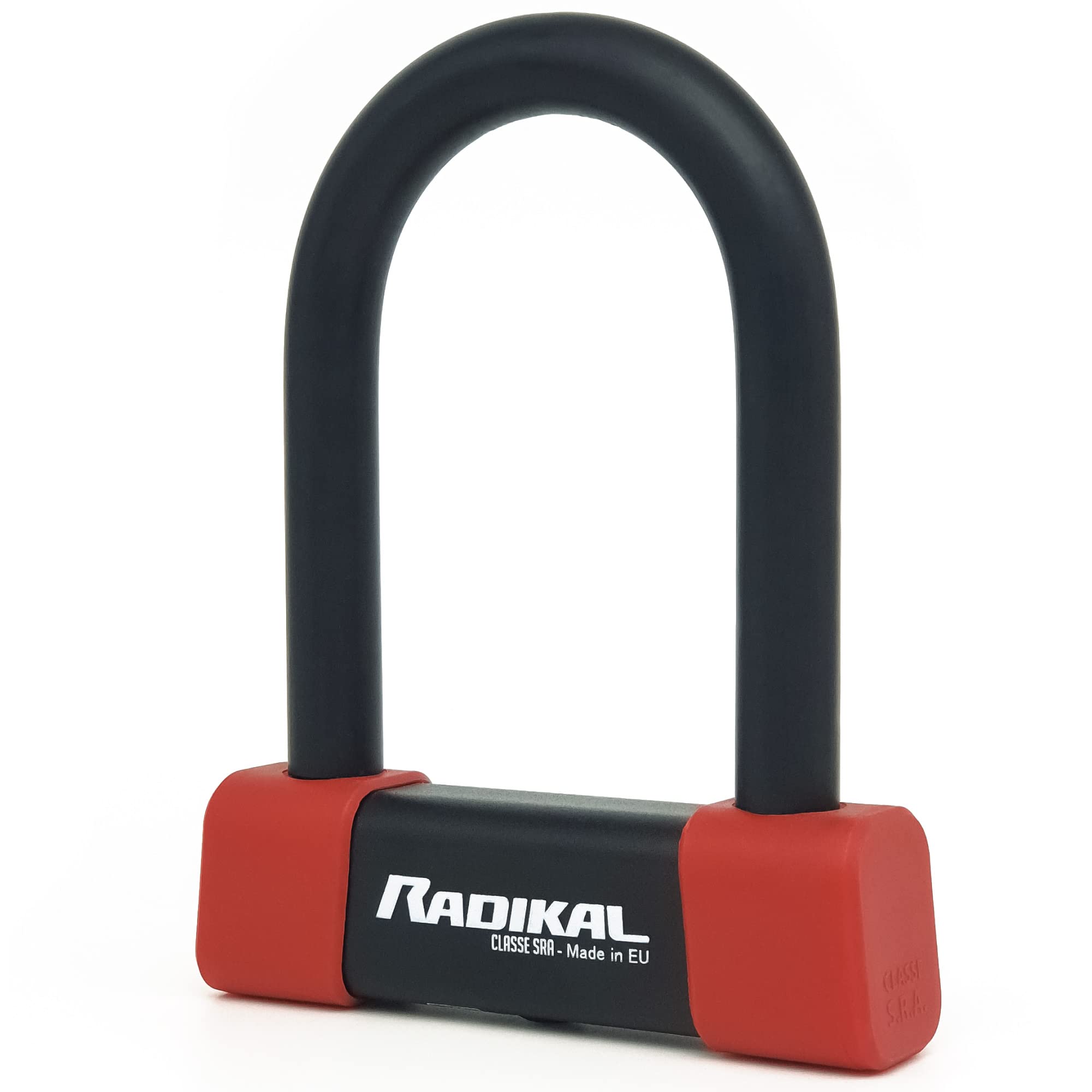 RADIKAL RK120R U Lock High Security Approved SRA, 85x120mm/3.34x4.72in, ø18mm/0.7in Hardened Steel Shackle Coated with Double Locking, Anti-Pick Lock, AntiTheft U for Motorcycle Scooter Electric Bike