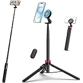 Ulanzi MT-84 Phone Tripod, 61" Magnetic Selfie Stick With Remote for iPhone 15/14/13/12 Series, Extendable Cell Phone Stand, Portable iPhone Holder for Selfie/Photo/Live/Vlog