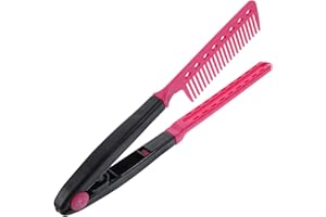 IMIKEYA Portable Hair Straightening Comb for Women: Folding V Shaped Hair Styling Comb for Flat Iron Versatile Straightener w