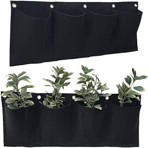 2 bolsas de fieltro para colgar macetas de jardín con 4 bolsillos ...