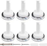 Northern Brothers 6 Pack Door Stop, Wall Mounted White Noise Dampening Rubber