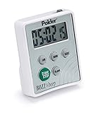 Polder Large LCD Screen Digital Vibration and Beep Alert Timer, White