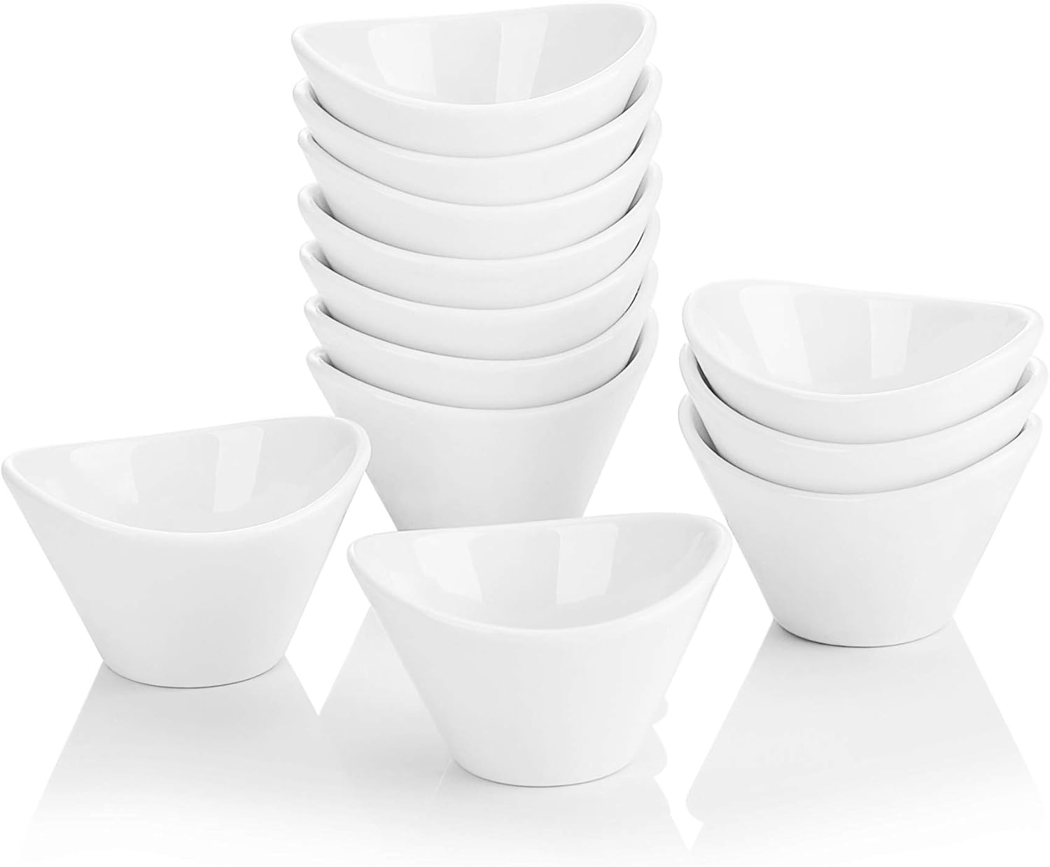MALACASA, Series Ramekin, 12Piece 2.6" Ivory White Porcelain Mini