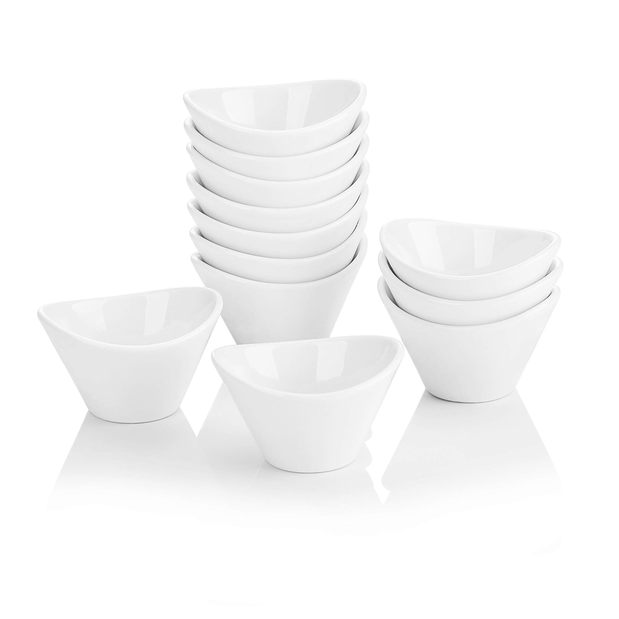 MALACASA Ramekins Set of 12, 45ML Ramekins for Creme Brulee Porcelain Souffle Dishes Ramekins for Baking,Dipping Sauce Dish,Mini Casserole Dish Set,Oven Safe,Ivory White