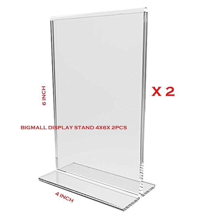 BIGMALL Acrylic Display Stand Paper Holder Acrylic Signage Holder