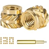 QSJ 130Pcs Threaded Inserts Heat Set Inserts Kit M3x4x5 Brass Insert Nut with Soldering Iron Tip for 3D Printed Plastic Materials