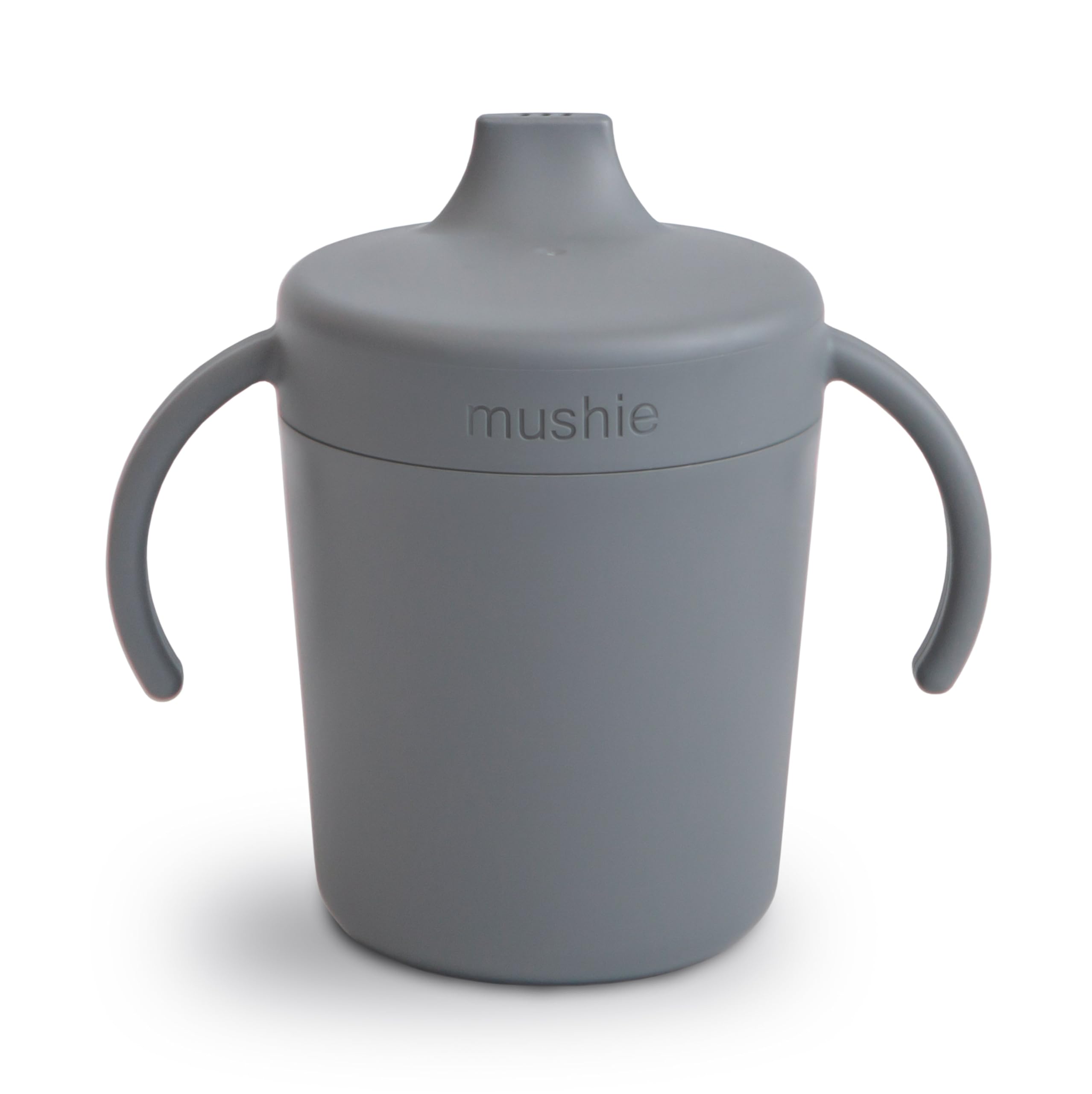 Mushie Trainer Sippy Cup | Made in Denmark | Leak Resistant Twist-Off Lid & Handles | 6 Months + (Smoke)