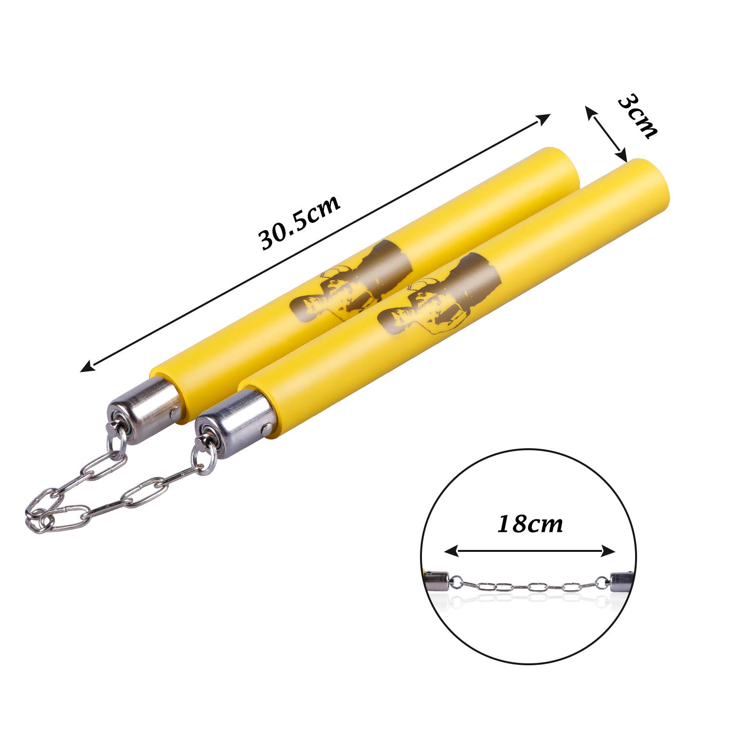 Aship Safety Foam Martial Art Sticks with Steel Swivel Chain Martial