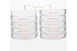 XCD Glass Petri Dishes, 10 Pack Borosilicate Glass Cell Culture Dishes Autoclavable Lab Dishes with Clear Lid for Laboratory 