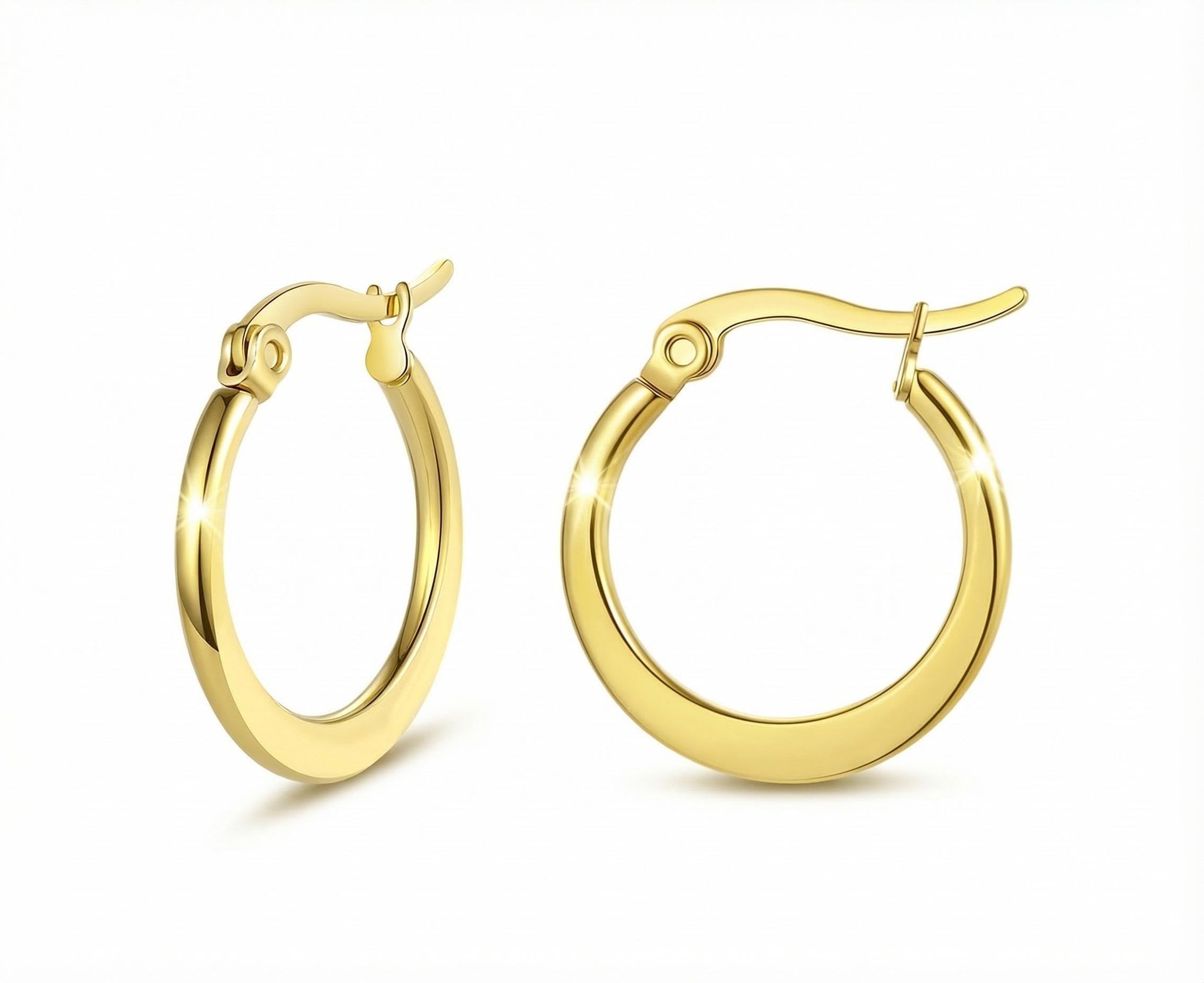 Yumay 9CT Yellow Gold Filled Hoop Earrings for Women and Girls (20MM in diameter)