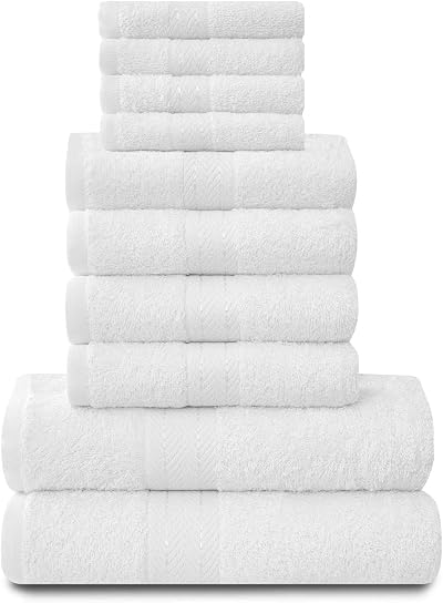 GC Gaveno Cavalia Towels Bale Set 10 Pc 100% Egyptian Cotton White