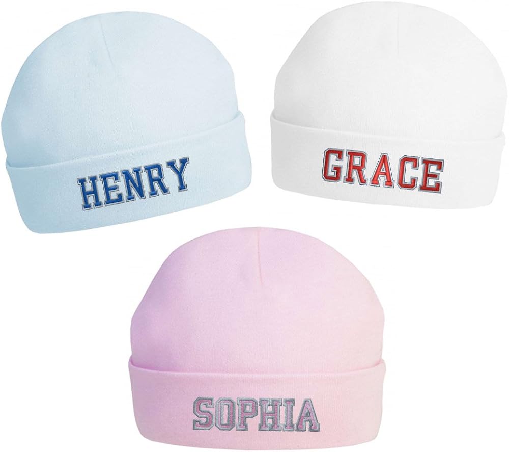 embroidered baby hats