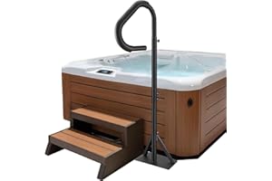 VEVOR Hot Tub Handrail, 360 Rotatable Spa Side Handrail with 48"-63" Adjustable Height, Rust-proof Aluminum Spa Step Hot Tub Hand Rail with Slide-Under Mount Base for Indoor & Outdoor, 600LBS Capacity