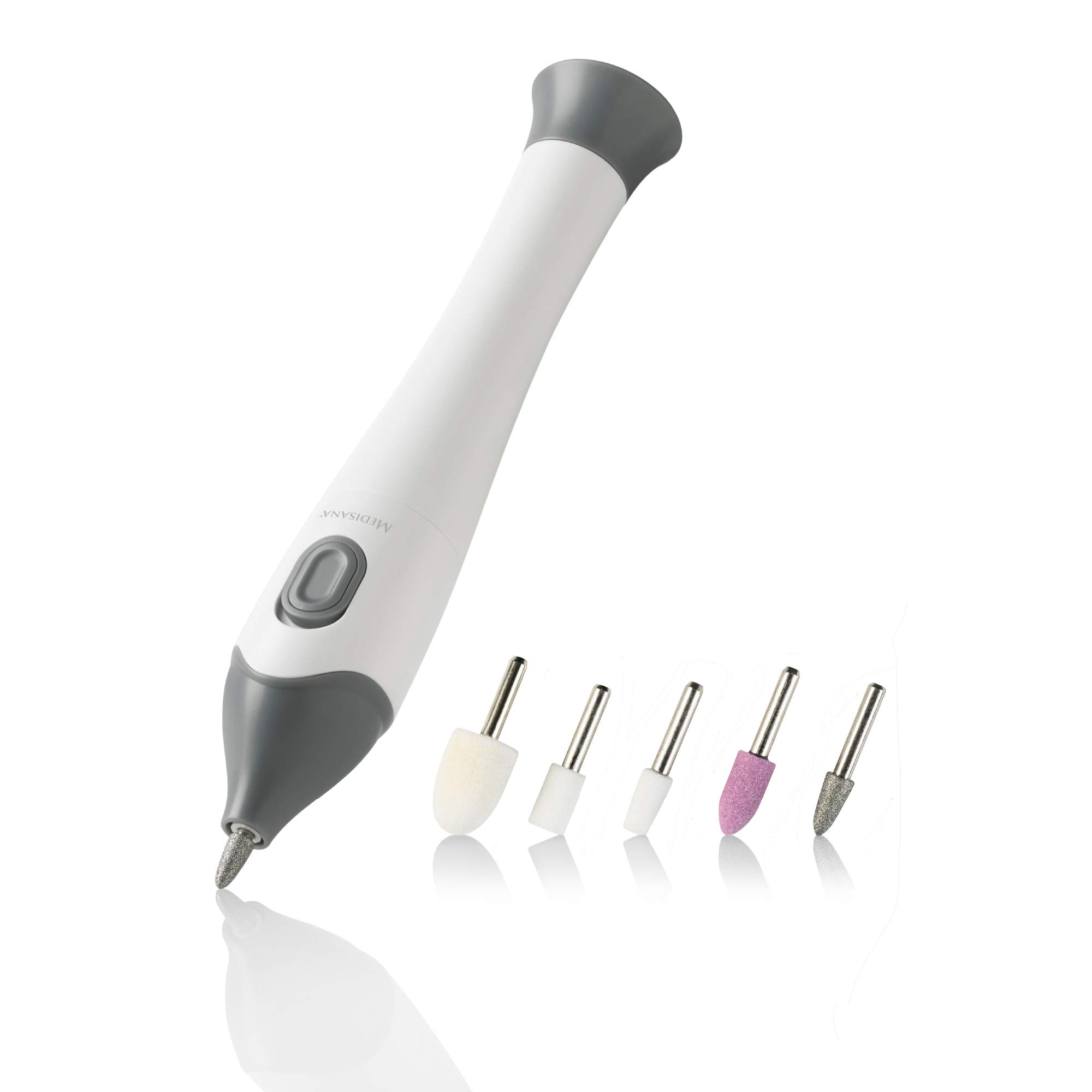 medisana MP 810 Electric Nail File Drill and Pedicure Machine, Cordless Manicure Set with 5 Attachments, Callus Remover, Battery-Operated Nail Buffer